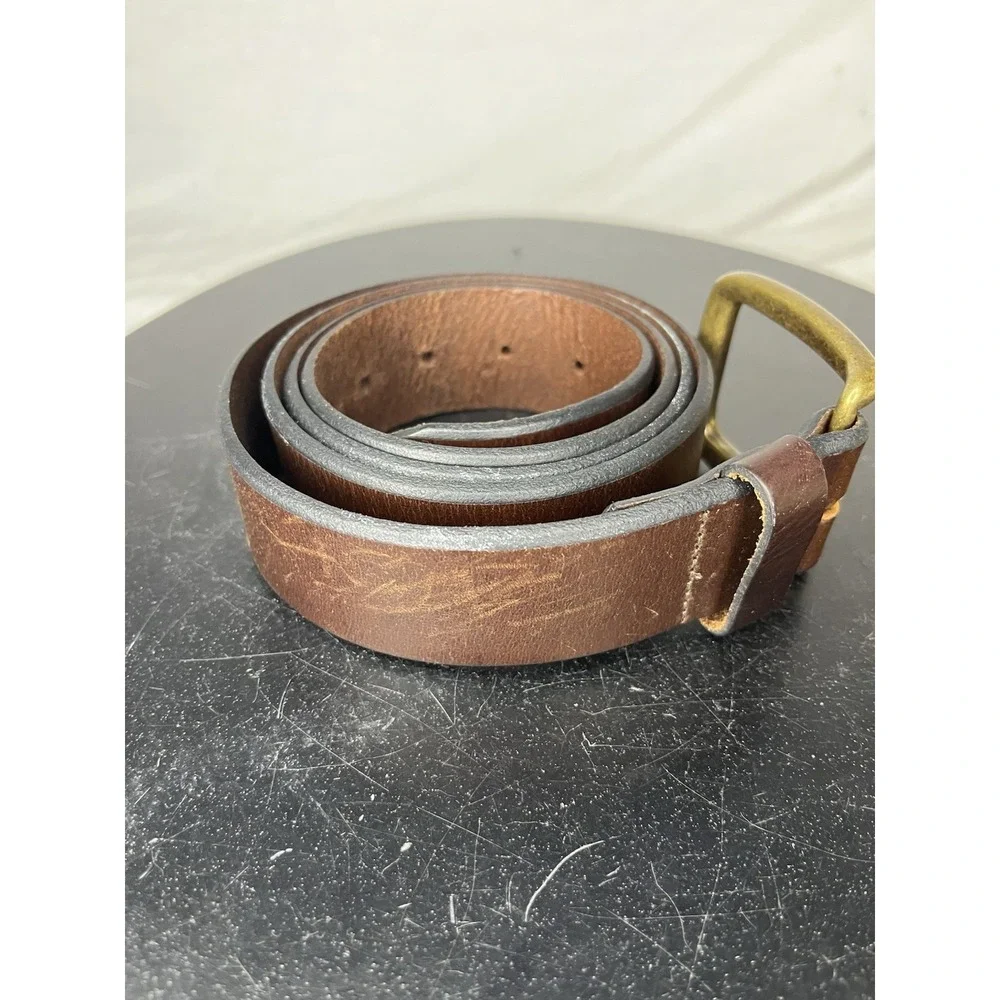 LL Bean 1912 Jean Belt Men's Size 44 Brown Leather Made in UK 288062 Casual